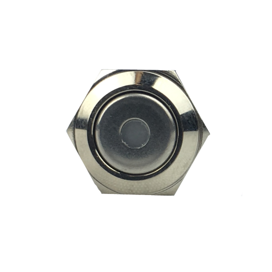 Vandal-proof metal on-off switch with LED SPY. 12mm.