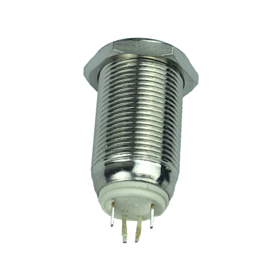 Vandal-proof metal on-off switch with LED SPY. 12mm.