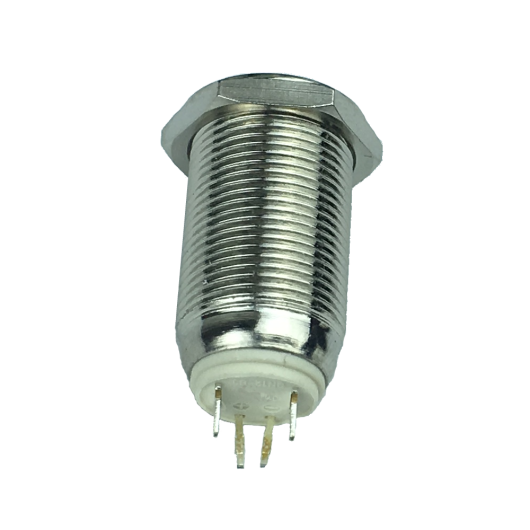 Interruttore on-off metallo antivandalo con SPIA led. 12mm.