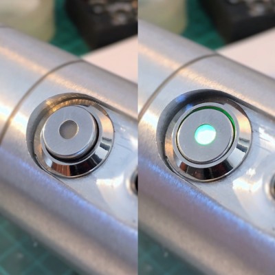 Interruttore on-off metallo antivandalo con SPIA led. 12mm.