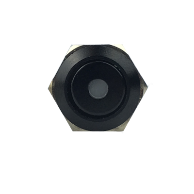 Vandal-proof black on-off switch with LED SPY. 12mm.