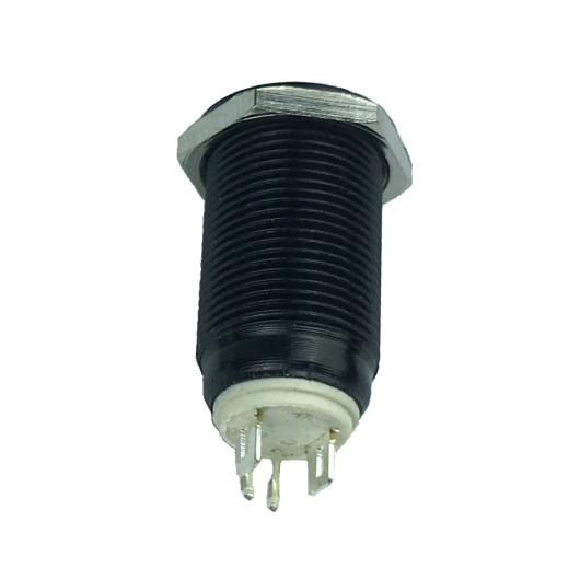 Interruttore on-off nero antivandalo con SPIA led. 12mm.