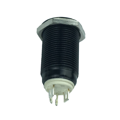 Interruttore on-off nero antivandalo con SPIA led. 12mm.