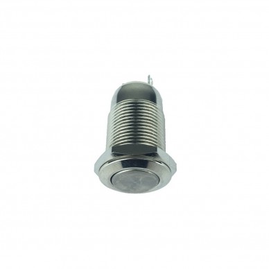 Neutral vandal-proof metal on-off switch without led indicator light. 12mm.