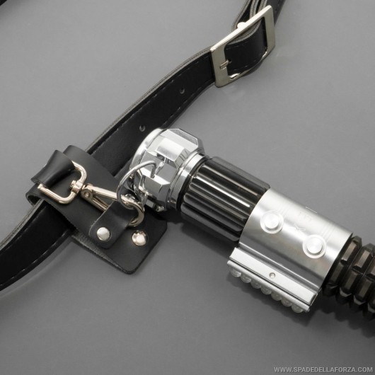 Faux leather belt holder for lightsaber, single sword with ring. various colors
