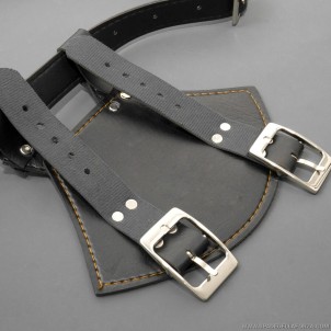 Faux leather lightsaber holder for belt, single handle.