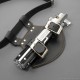 Faux leather lightsaber holder for belt, single handle.