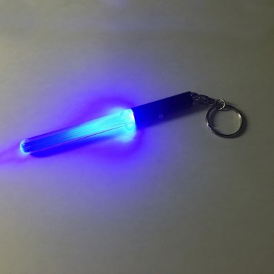 Portachiavi mini Spada Laser con luce e anello 13 cm.