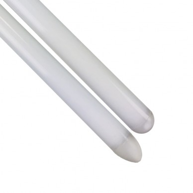 White matte polycarbonate combat blade.