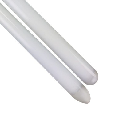 White matte polycarbonate combat blade.