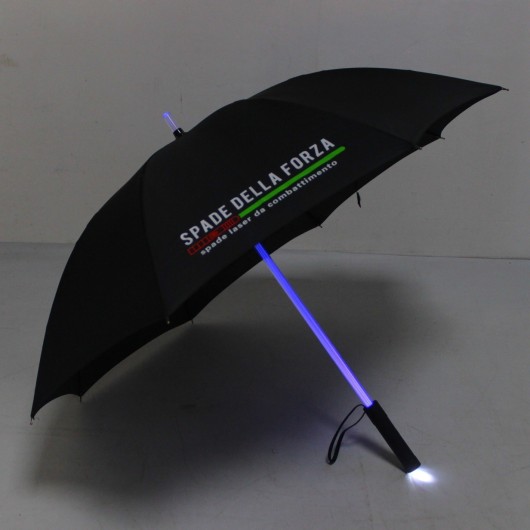 Ombrello Spada Laser Luminoso 7 colori con torcia. nero