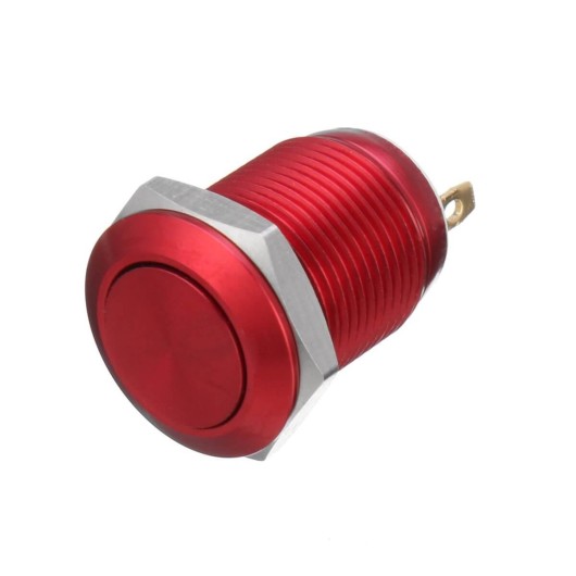 RED on-off metal switch. Vandal-proof for 12mm holes.