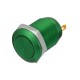 GREEN on-off metal switch. Vandal-proof for 12mm holes.