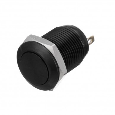 Interruttore in metallo on-off NERO. Antivandalo per fori da 12mm.