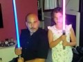 Luca e sua figlia con le loro due nuovissime #Forcesabers! Due Eris! Una doppio pulsante (rosso blu) e una singola (blu)! 